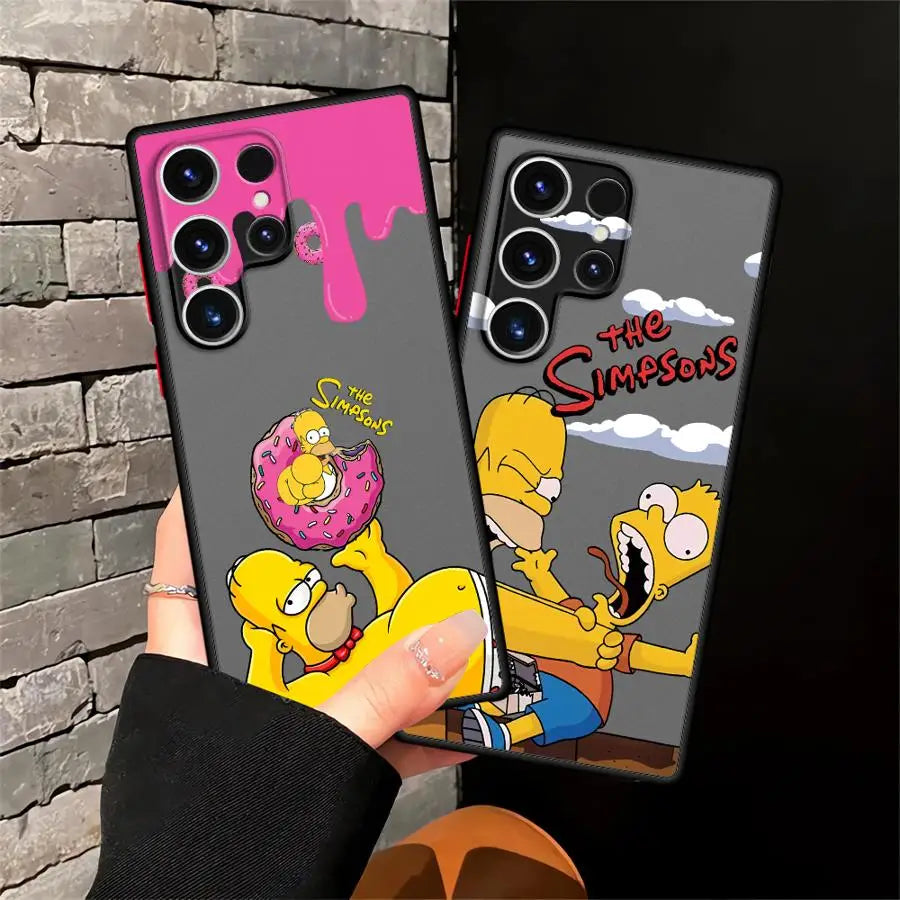 The Simpsons Cartoon Case for Samsung Galaxy S24 Plus Note 20 Ultra 10+ S26 S22 S25 Ultra S20 FE S23 FE S21 Funda Back Phone