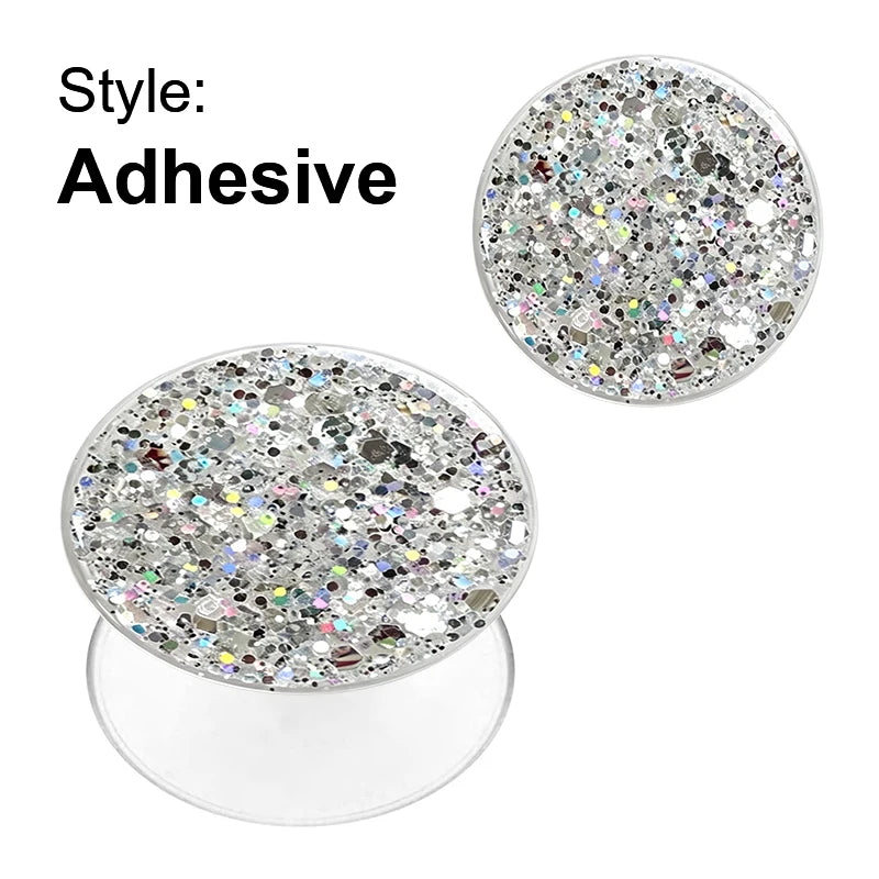 Glitter Phone Grip Socket Foldable Phone Holder Ring Holder With Adhesive for Iphone 17 16 15 14 13 Samsung Grip Tok Bracket