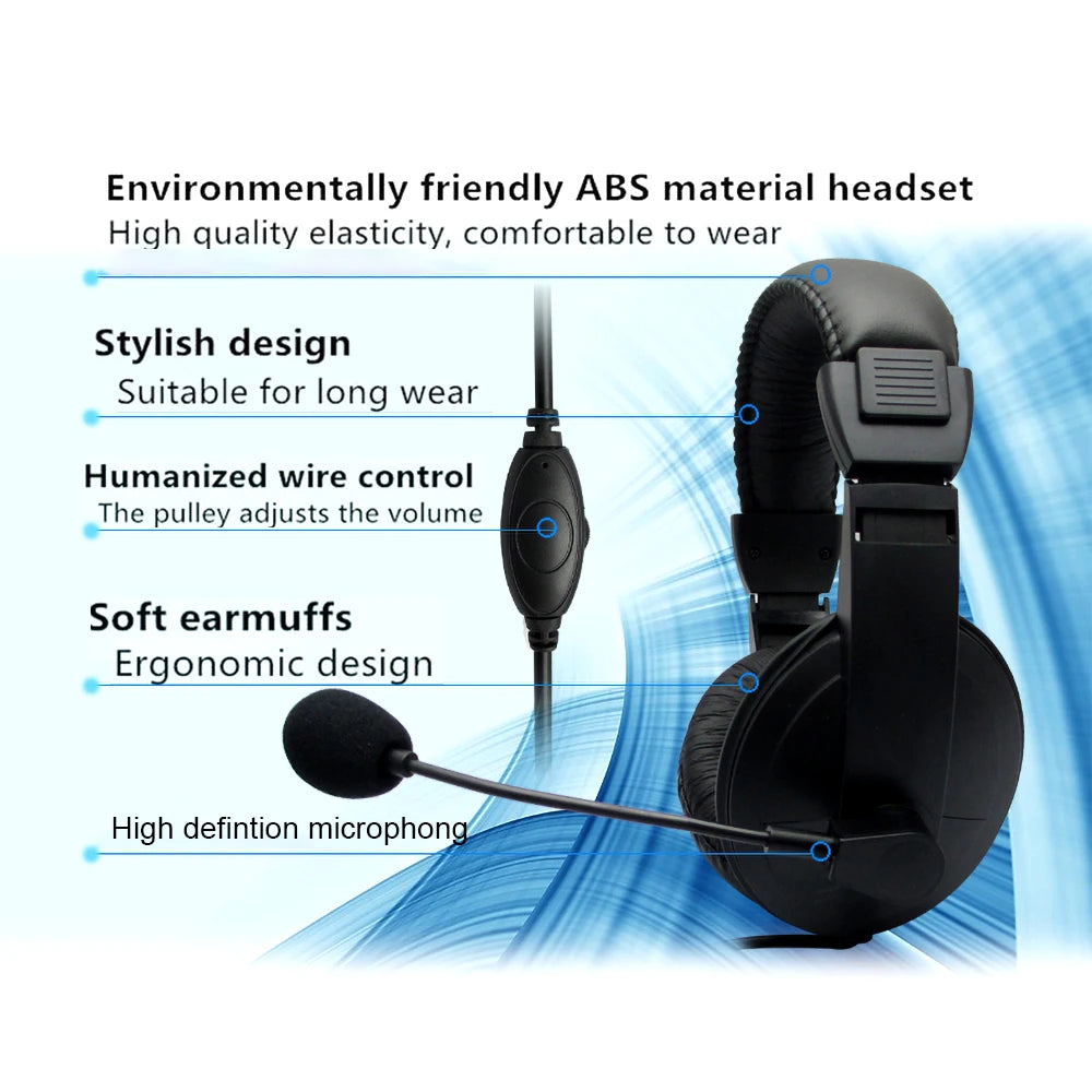 KEBIDUMEI Wired Over Ear Headsets with Microphone Dual 3.5mm Jack Gaming Headphones for Computer Office Online Class Voice Chat