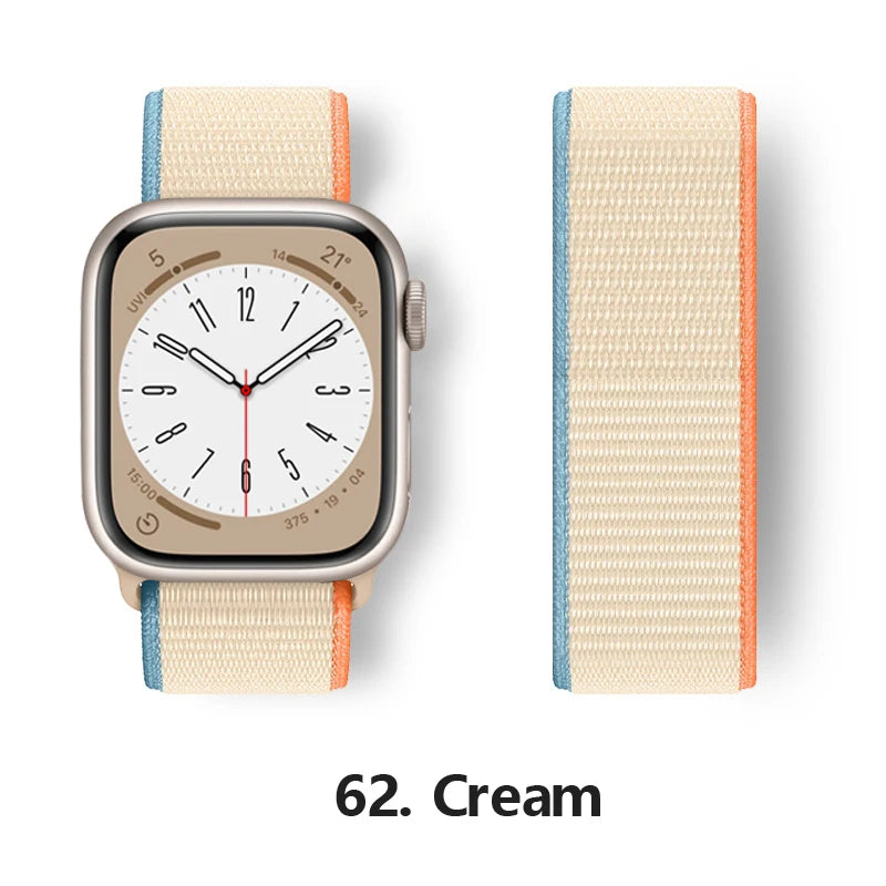Nylon loop Correa For Apple Watch Bands 45mm 44mm 46mm 40mm 49mm 41mm 42mm Bracelet iWatch Series 12 11 Se 7 8 9 10 ultra 3 4