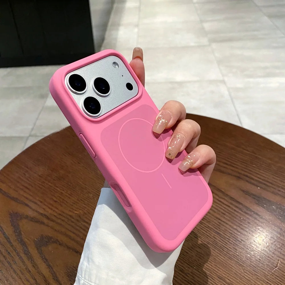 Original Pure Color Liquid Silicone for Magsafe Case For iPhone 17 Pro 17 Pro Max Large Window Skin Feeling Shockproof Cover