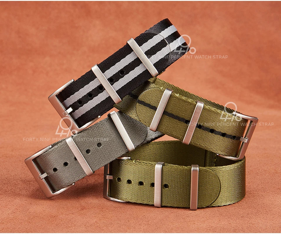 One Piece Fabric Watchband 20mm Watch Band Seatbelt Nylon Nato Strap Sport Men Bond 22mm Watch Bracelet for Omega Seiko