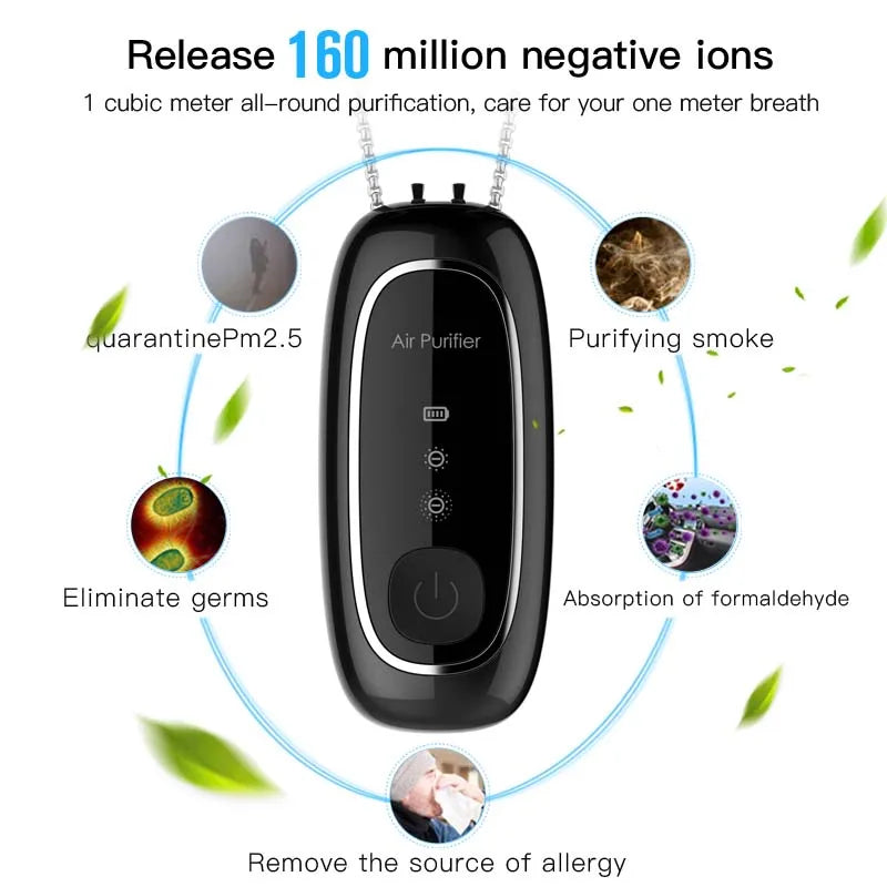 Manufacturer Wholesale Negative Mini Wearable Necklace Air Purifier Kids Necklace Portable Air Purifier