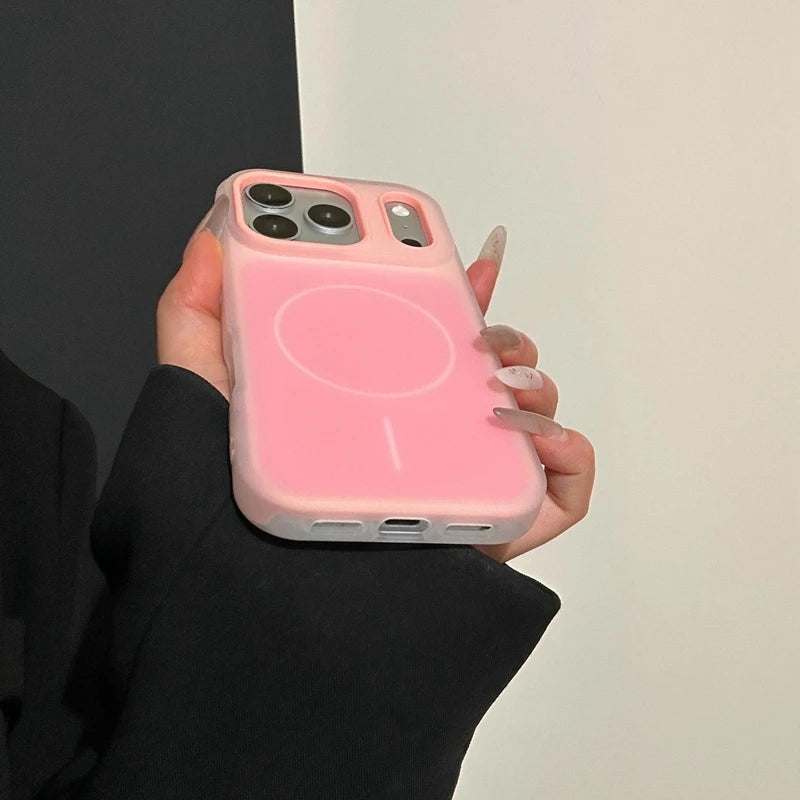 Luxury Magnetic Candy Jelly Color Phone Case For iPhone 11 12 13 14 15 16 17 Pro Max Plus Magsafe Bumper Matte Back Cases Cover