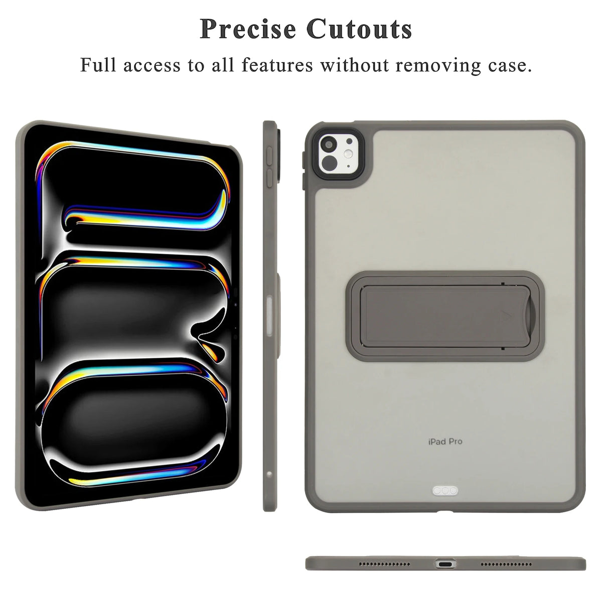 Matte Stand Case For iPad Pro Air 4 5 6 7 8 9th 10th Generation Cases 2024 Translucent 10.2 10.9 11 12.9 13 Mini Kickstand Cover
