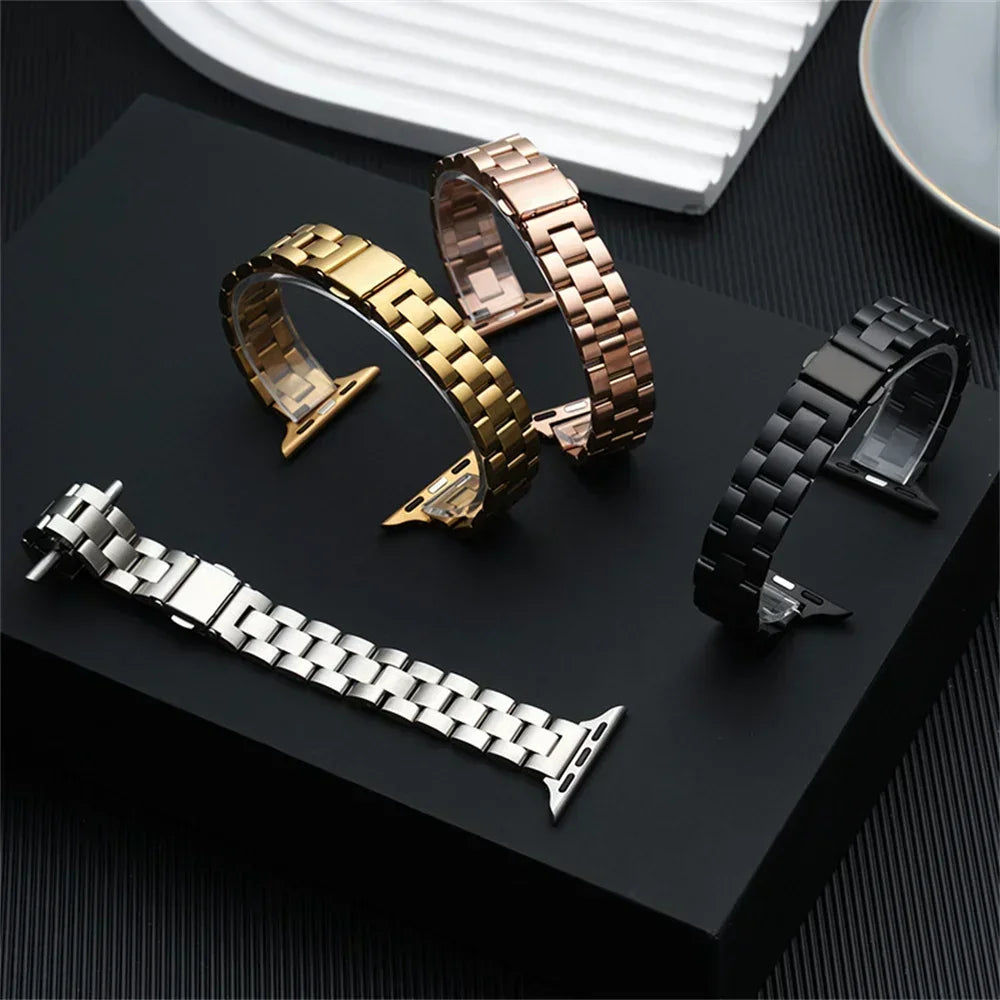 Strap For Apple watch band 46mm 45mm 44mm 49mm 40mm 41mm Metal Stainless Steel bracelet iWatch series 10 8 9 7 5 se 6 4 Ultra 2