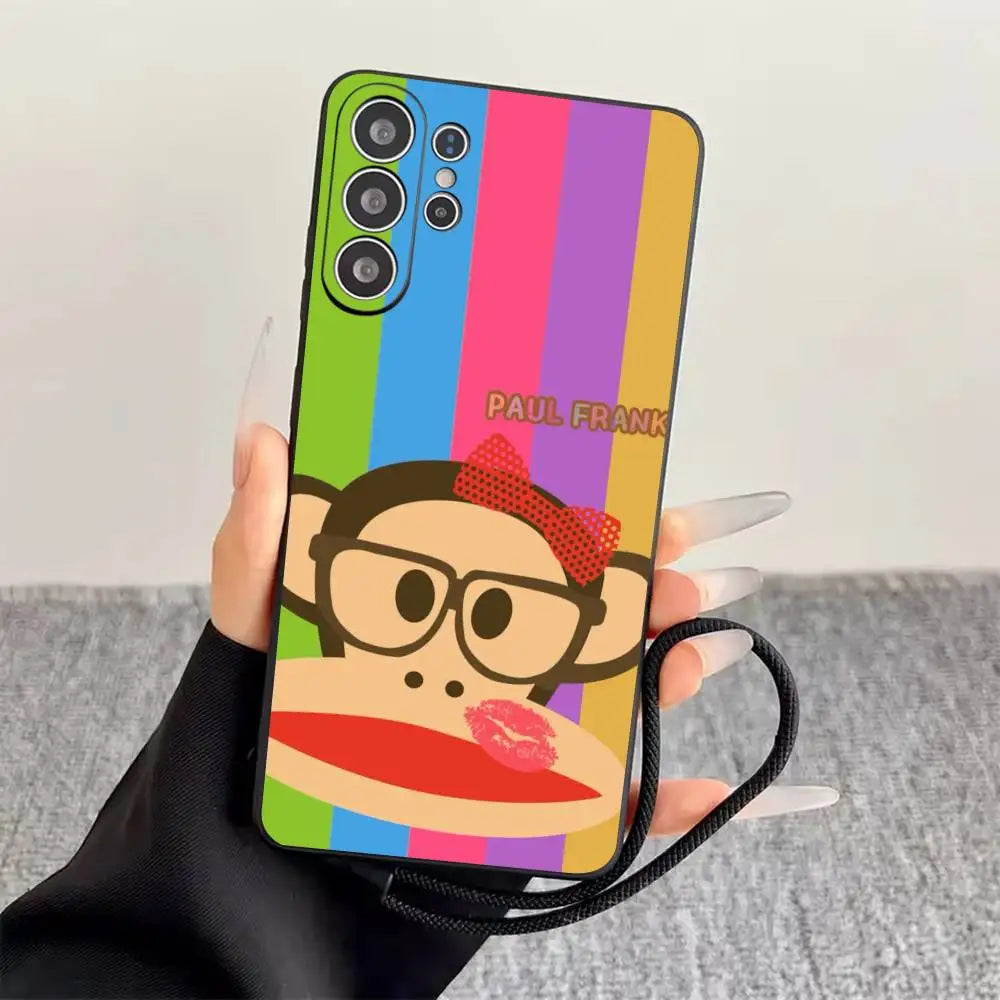 P-Paul Frank  Phone Case For Samsung S25,S24,S21,S22,S23,S30,Ultra,S20,Plus,Fe,Soft Silicone Black Cover