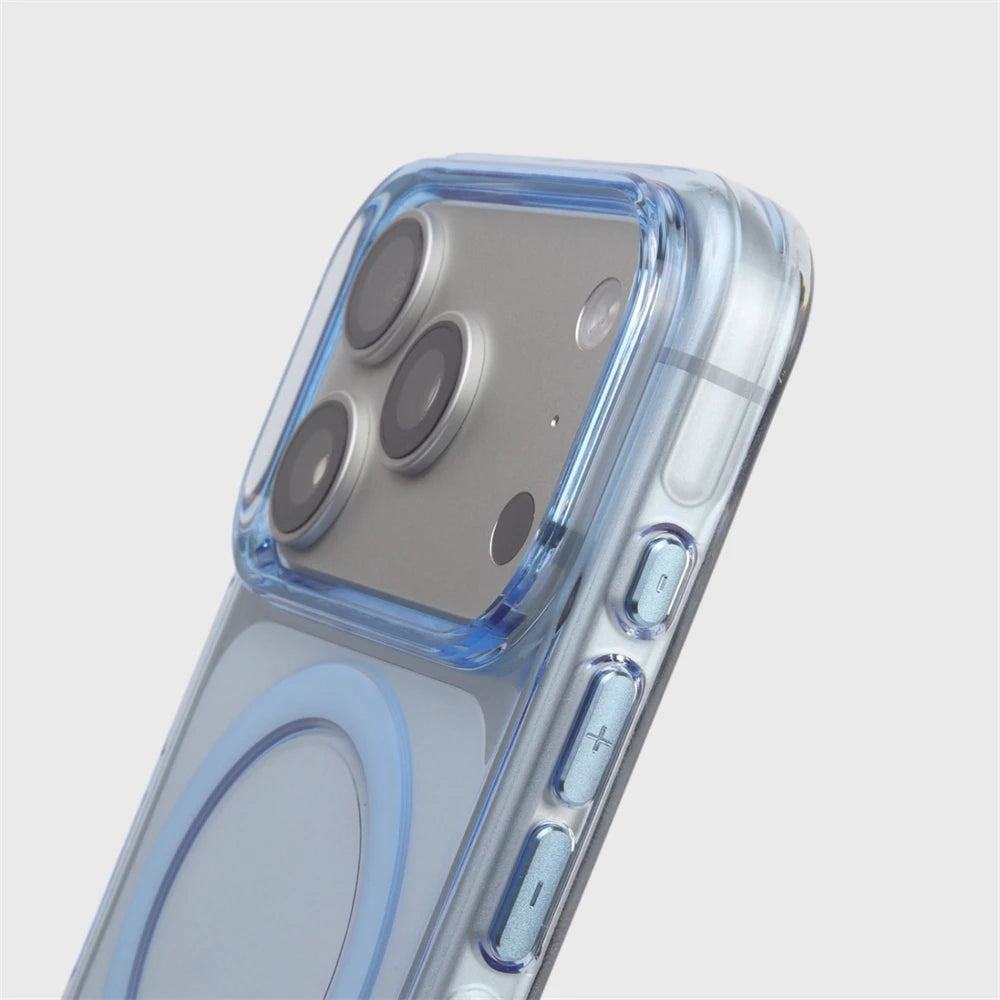 Luxury Transparent Magnetic Bumper Case For iPhone 18 17 16 Pro Max For Magsafe Wireless Charge Camera Button Clear Cover Shell