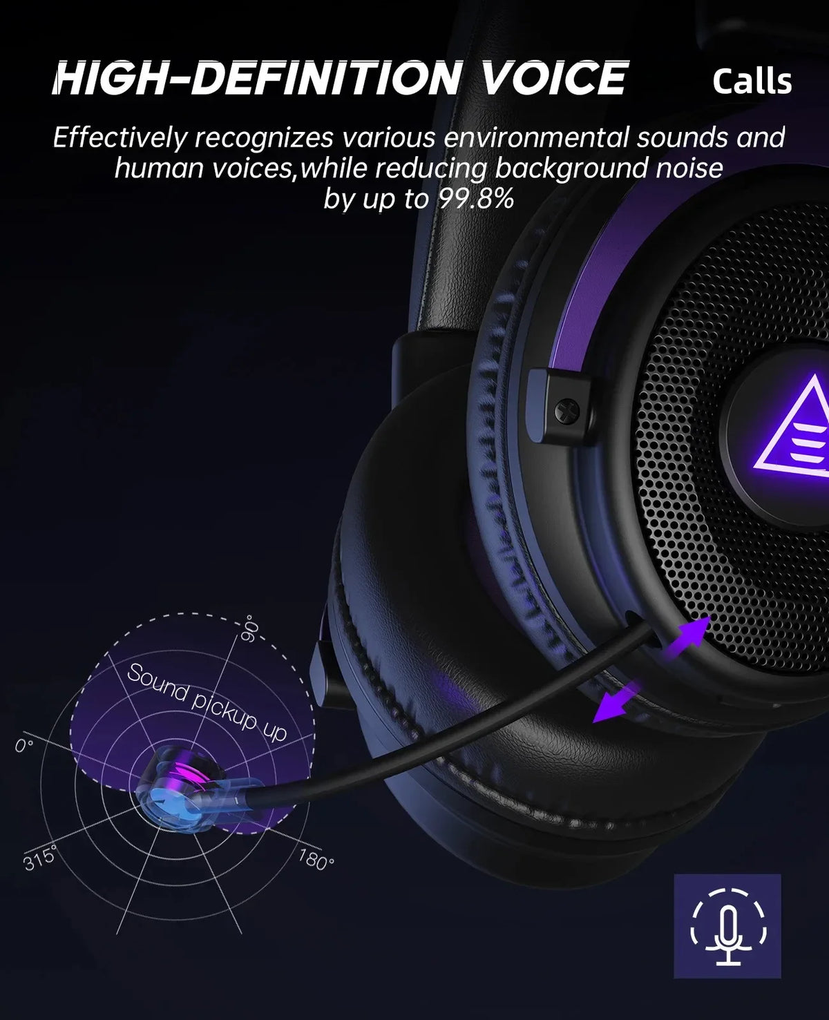 Oneodio EKSA E900 WT 2.4G Wireless Gaming Headset Tri-Mode Over Ear Bluetooth Headphones Gamer With Mic RGB For PC PS4 PS5 80Hr