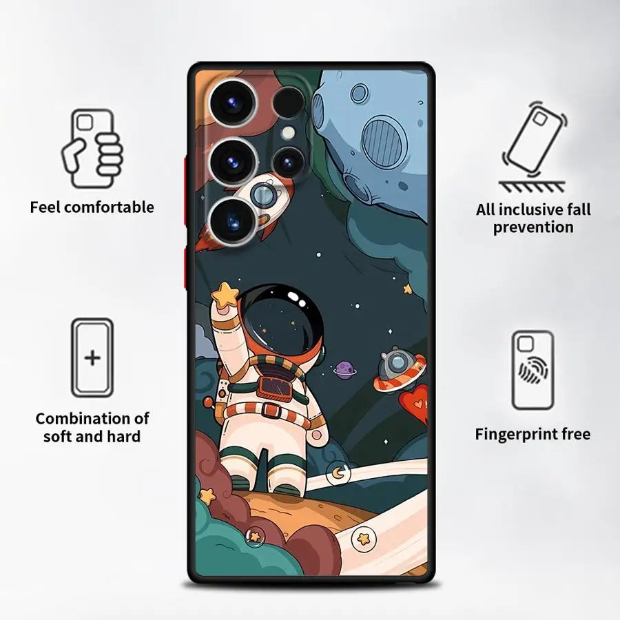 Hello Astronaut Phone Case for Samsung Galaxy S20 FE S25 S23 Ultra S22Plus S22 S24 Ultra S21 Soft Cover