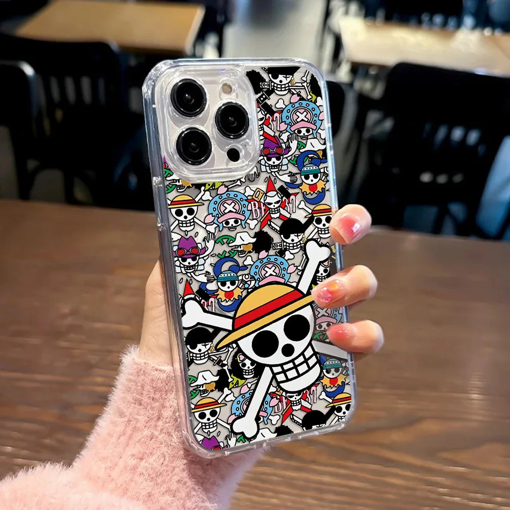 HOT Anime Ones Pieces Magnetic Phone Case for iPhone 17 16 15 14 13 12 11 8 7 Air Plus Pro Max X XR XSMax Soft Clear Tpu Cover