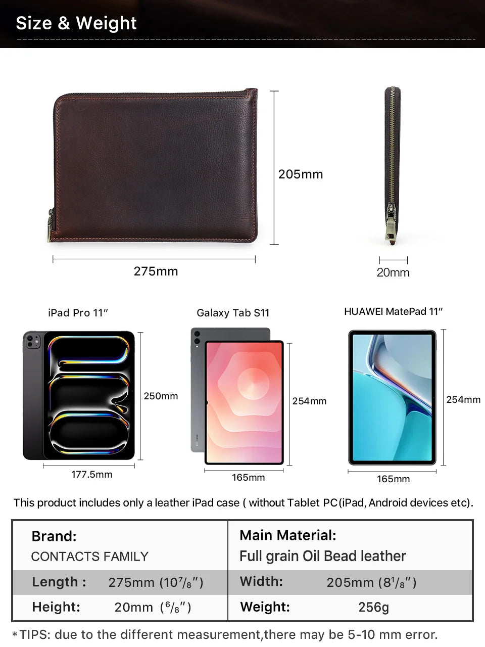 Genuine Leather Case for iPad Pro 13 12.9 11 A16 iPad Air 5 Air 4 iPad 8th 9th 10th Gen Tablet Cover for Samsung Huawei Xiaomi