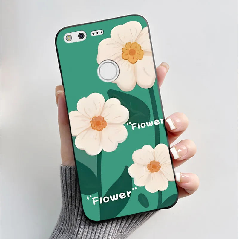For Google Pixel XL Case Luxury Fashion Butterfly Flowers Black Soft TPU Silicone Back Cover For Google Pixel 1 1XL Phone Cases
