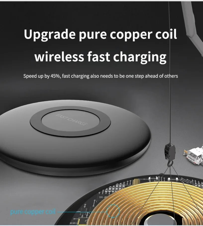 15W Fast Wireless Charger Pad For Samsung For Galaxy S25 S24 S23 S22 S21 Ultra Z Fold Flip 6 4 5 Note10 Note20 S10 Plus QI Pad