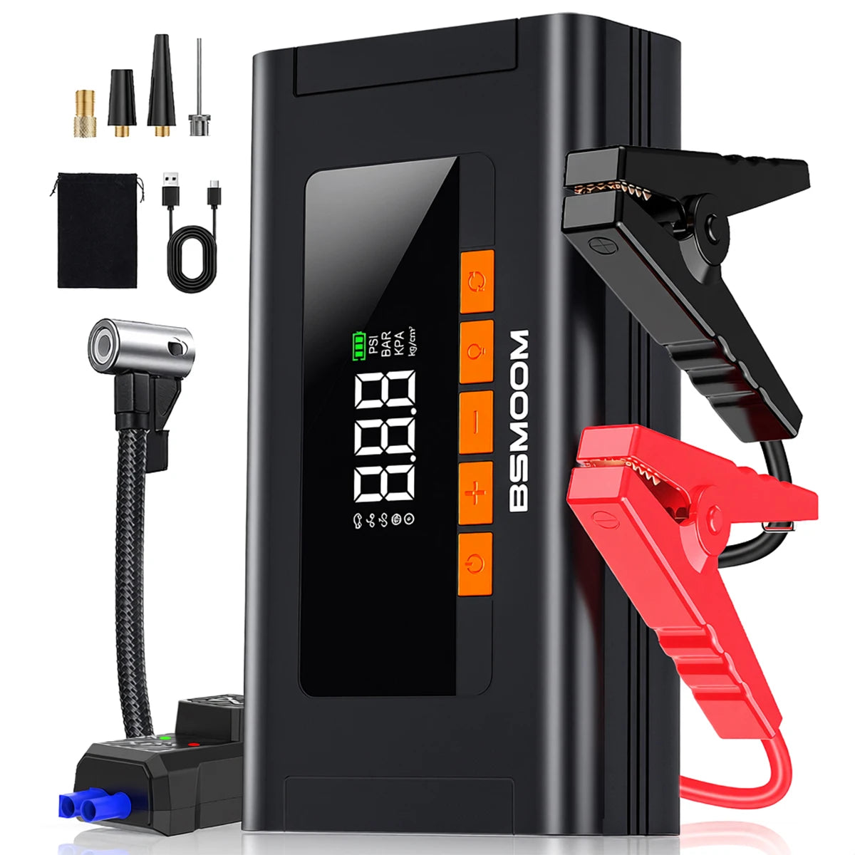 1500A peak Car Jump Starter 26800mAh Power Bank Portable Air Compressor 12V Starting Device for Car Battery Emergency Starter