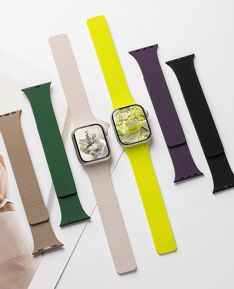 Silicone Magnetic Strap for Apple Watch Bands Ultra 4 3 2 49mm 40mm 44mm 41mm 46mm 45mm 42mm Correa iWatch Series 12 10 11 SE3