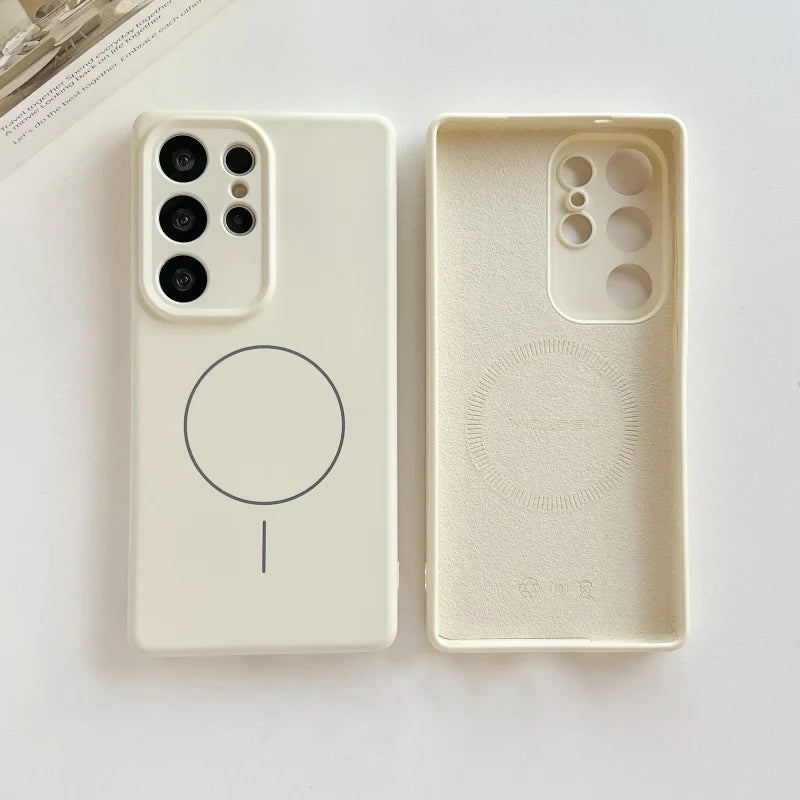 Original Magnetic Liquid Silicone Case For Samsung Galaxy S26 S25 S24 S23 S22 Ultra Plus For Magsafe Wireless Charge Soft Cover