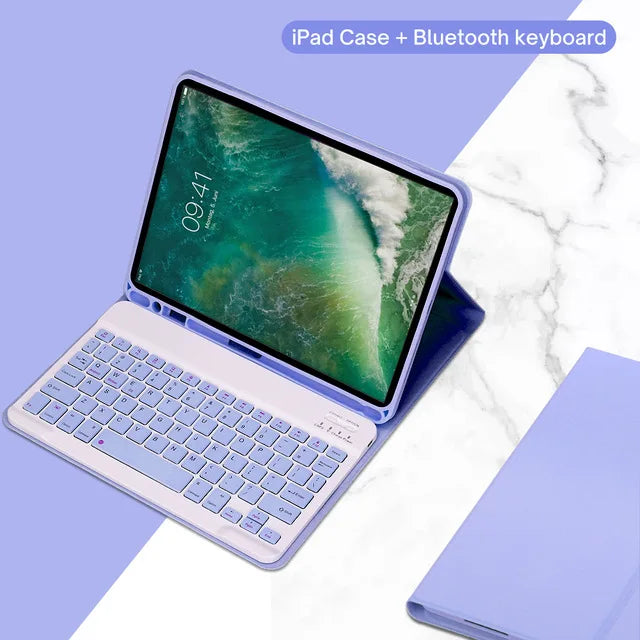 For iPad 12th A19 A16 11th 11 Inch Case with Keyboard,Detachable Wireless Keyboard+Tablet Cover iPad 10th Generation 10.9 Funda
