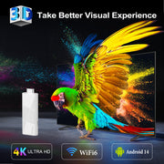 2026 H96 MAX RK3518 Android14 Media Box Smart Mini TV Stick 4K TV Box Wifi6 BT5.4 HD Quad-Core Google Voice TV Stick 2GB 16GB