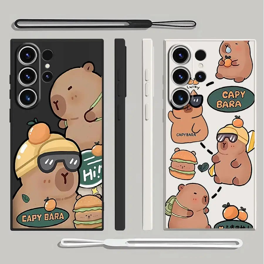 Capybara Cute Soft Cover Phone Case for Samsung Galaxy Note 20 10 Ultra S24 FE S21 Plus S23 S25 Edge S22 Ultra S20