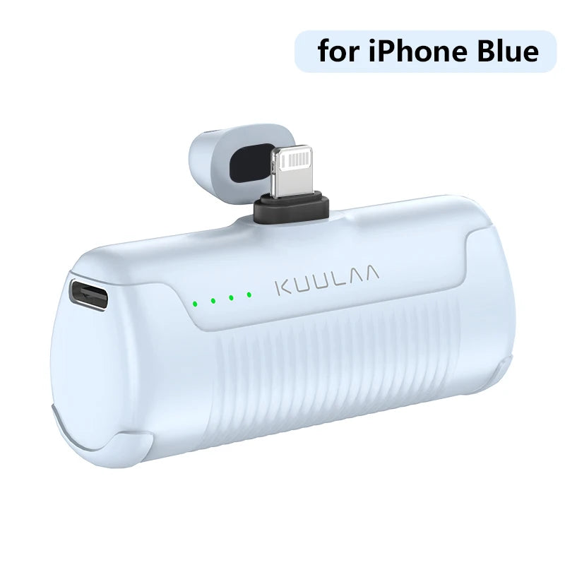 KUULAA Mini Power Bank 4500mAh - Portable Charger for iPhone17 16 15 14 13 Pro Max & Samsung/Xiaomi - External Battery PowerBank