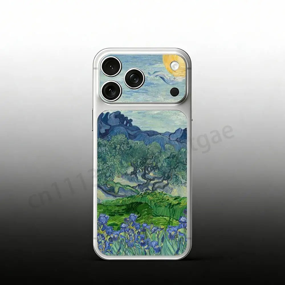 Sunflower Art V-Van G-Gogh For iPhone 17proMax/17pro Full Cover Decal Skin Wrap Colorful Rear Protective Sticker Film