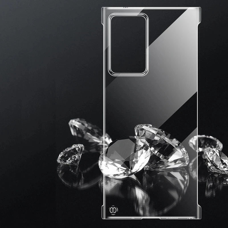 For Samsung Galaxy S22 S20 S21 S23 S24 FE S25 S26 Ultra S9 S10Plus Note 20 10 Plus 9 Borderless Transparent PC Hard Phone  Cover