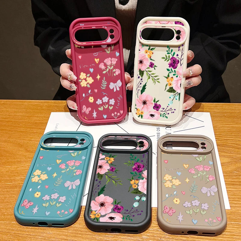 INS Cartoon Flowers Soft TPU Phone Case For Google Pixel 8 Pro 8A 9 Pro XL 7A Shockproof Silicone Cover For Pixel 9 8 7 Pro
