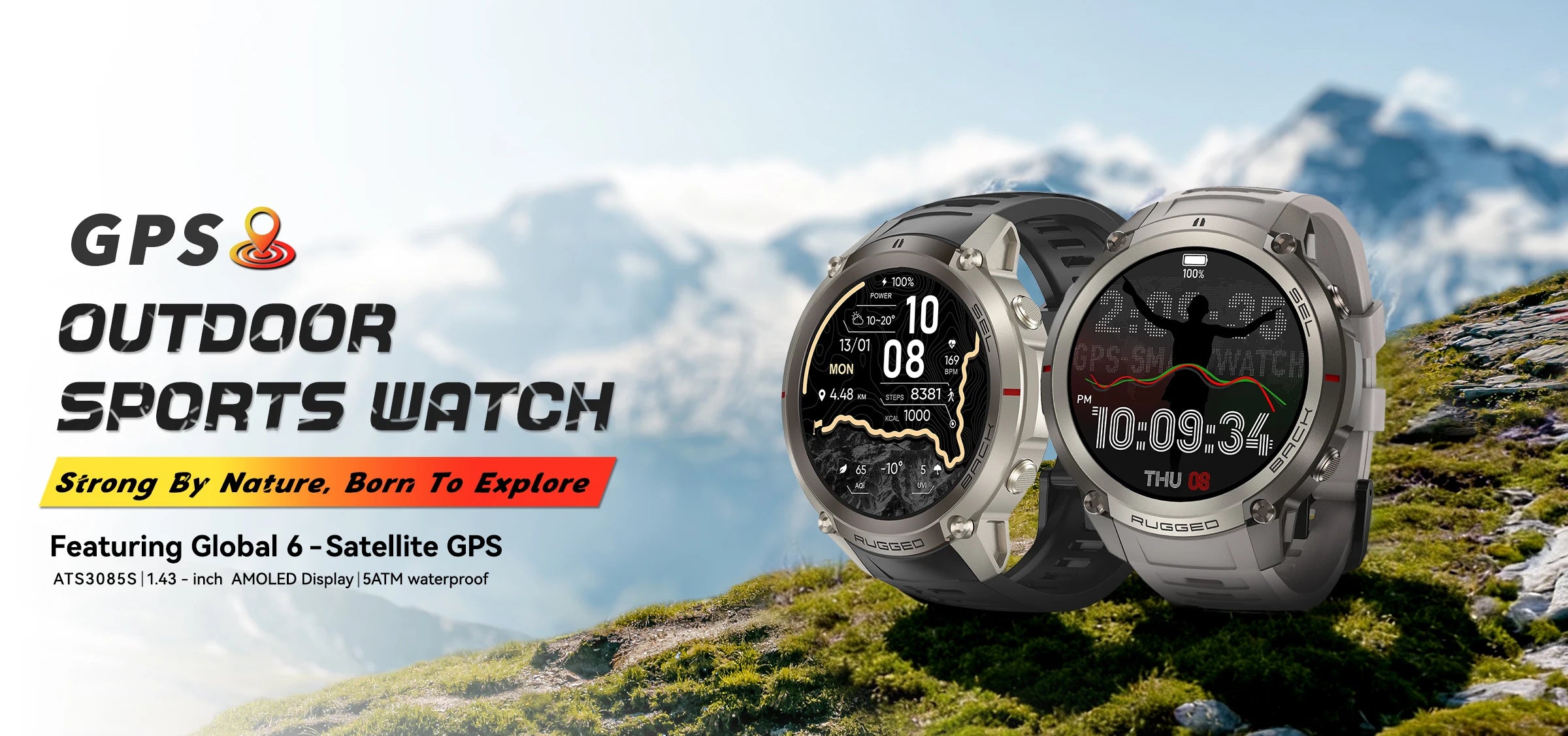 2026 Military Satellite Offline Map GPS Smart Watch Men 1.43''AMOLED Bluetooth Call Compass 5ATM Waterproof 170+Sport Smartwatch
