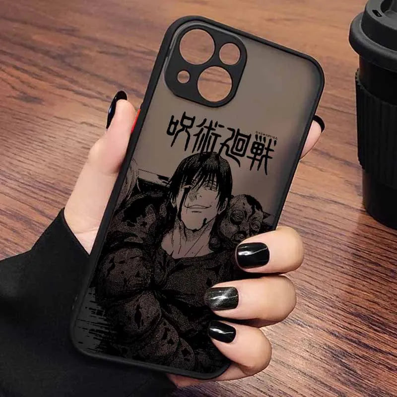 Jujutsu Kaisen Fantasy Anime Cover For iPhone 17 16E 16 15 14 13 12 Mini Pro Max Plus Frosted Translucent Soft Capa Phone Case
