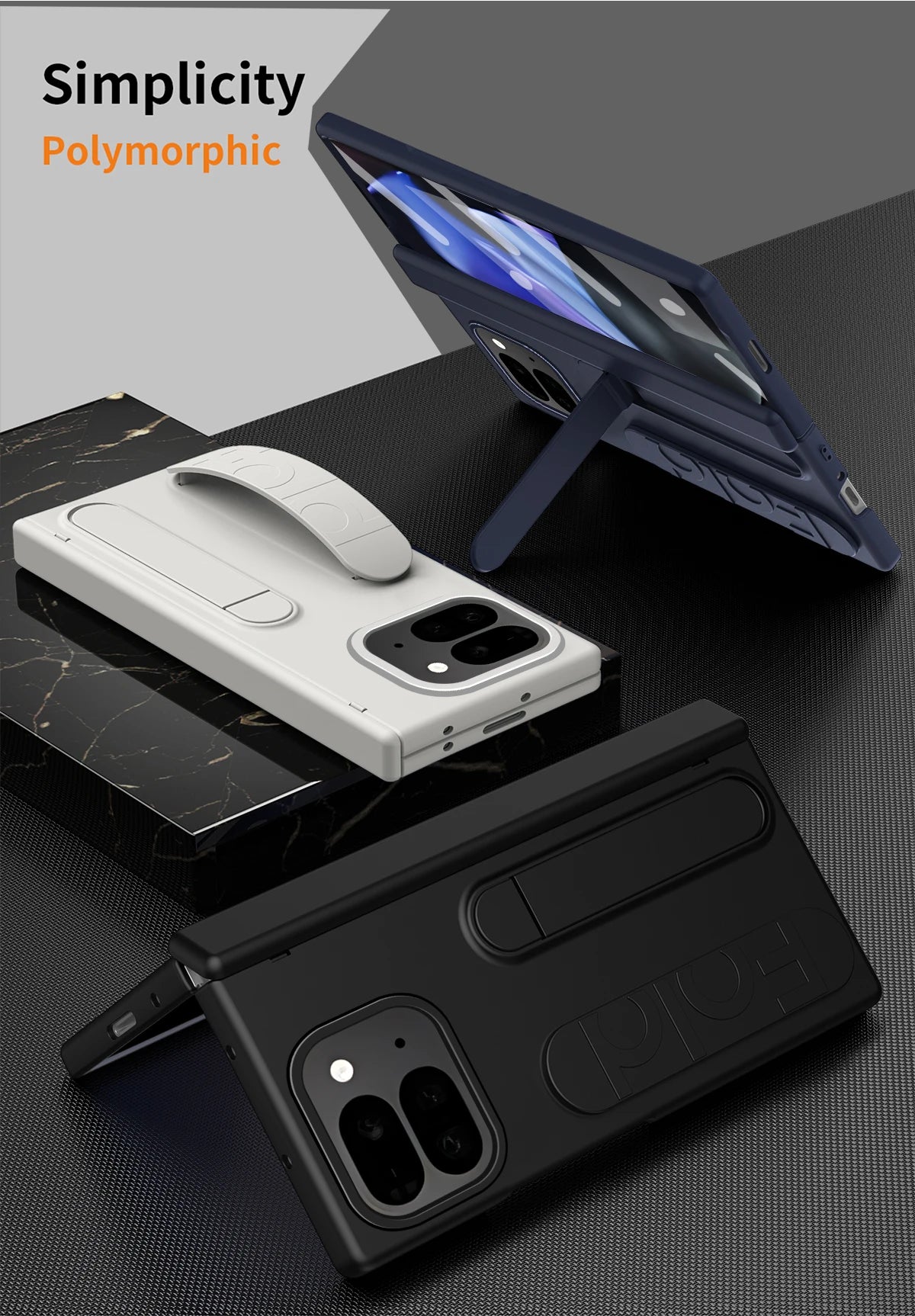 For Google Pixel 10 9 Pro Case Skin Friendly Folding Hinge with Elastic Wrist Band Screen Tempered Film Cover Pixel Fold 2 Stand