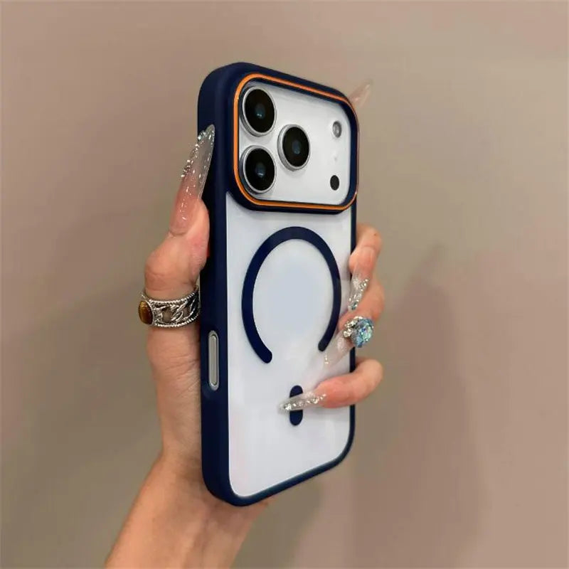 Luxury Magnetic Wireless Charge For Magsafe Case For iPhone 17 16 15 14 13 12 11 Pro Max Plus Bumper Shockproof Clear Back Cover