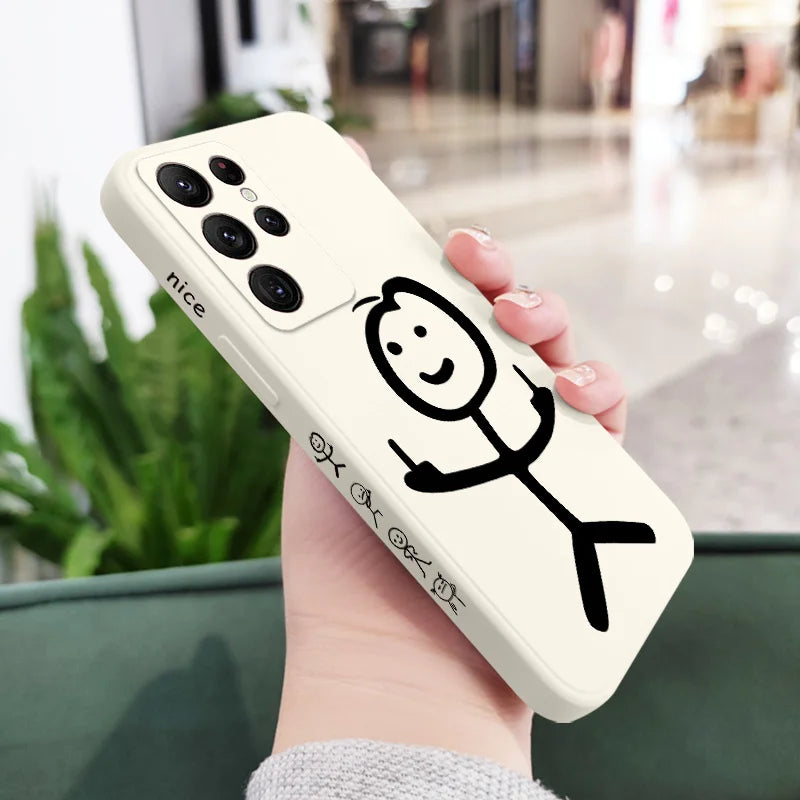 Line Man Phone Case For Samsung Galaxy S25 S24 S23 S22 S21 S20 Ultra Plus FE S10 Note 20 ultra 10 9 Plus Cover