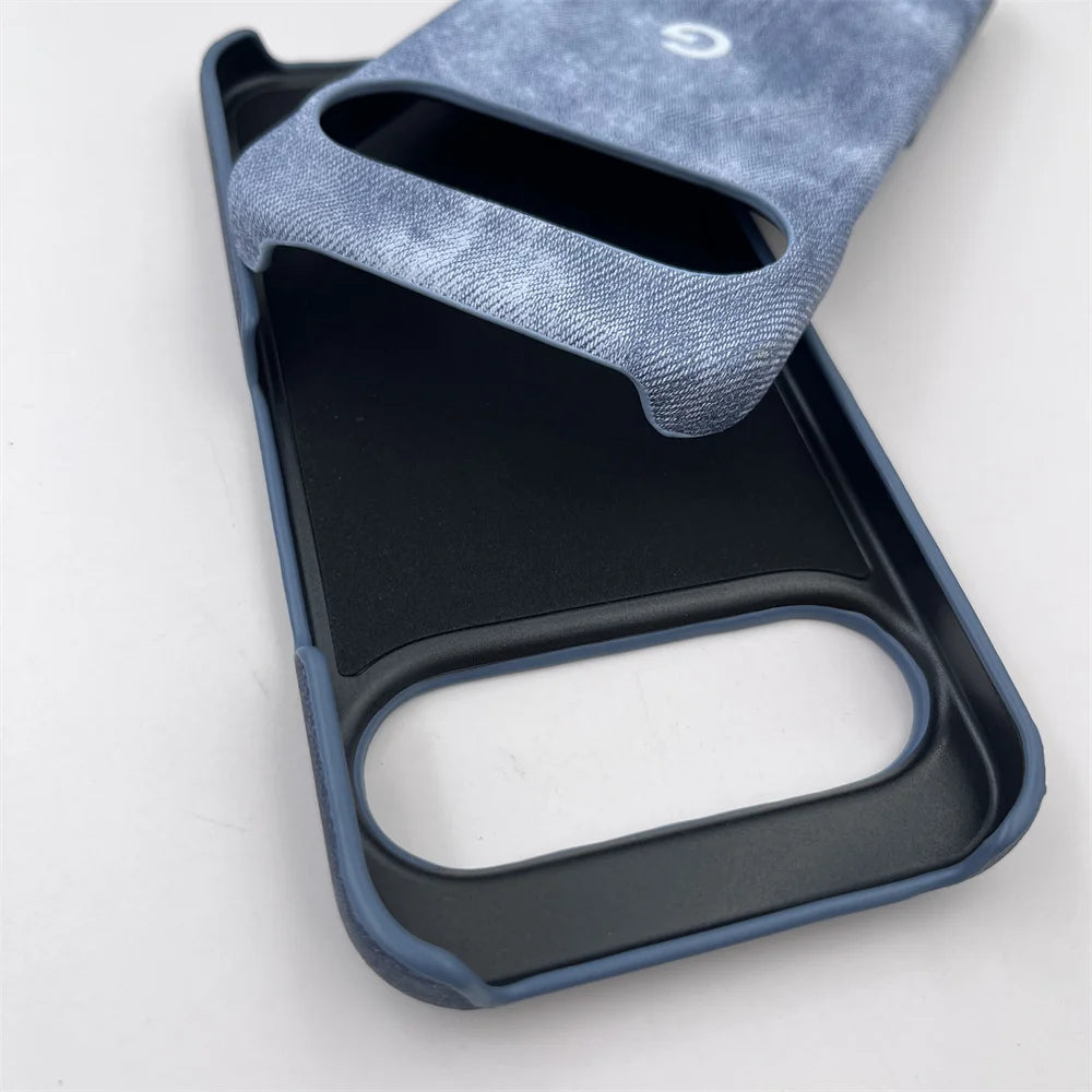 Fashion Denim Magnetic Wireless Charge Case For Google Pixel 10 9 Pro XL 7 8 9 10 Pro 7A 8A Simple Shockproof Protective Cover
