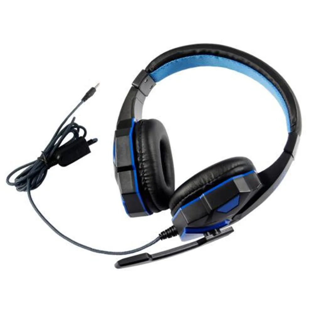 Gaming Headsets Over-Ear 3.5mm Wired Headphones Music Stereo Earphones With Adjustable Microphone For Computer Phone Laptop PC