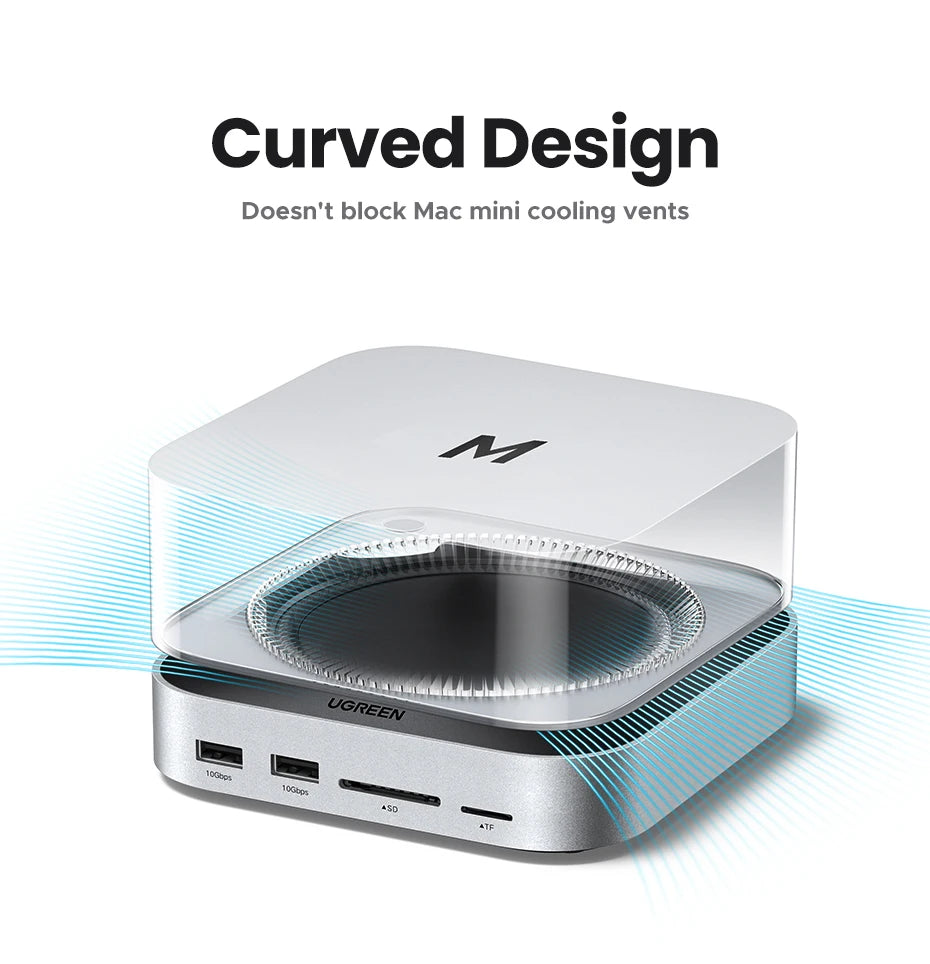 UGREEN Mac Mini Docking Station USB HUB Type-C to DP 4K240Hz M.2 NVMe SSD Slot 10Gbps SD&TF 3.5MM for Mac Mini M4/M5Pro/M6Stand