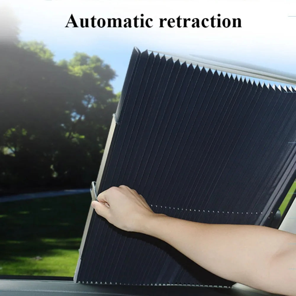 Automobile sunscreen, heat insulation, sunshade, automatic telescopic folding front glass sunshade cover,  suction cup sunshade