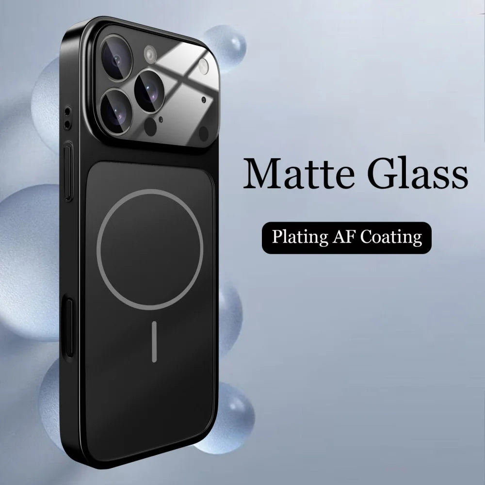 Original Glass Nano Matte Case For iPhone 17 Air 16 15 14 13 17 Pro Max 17Pro Magnetic For Magsafe Wireless Charging Armor Funda