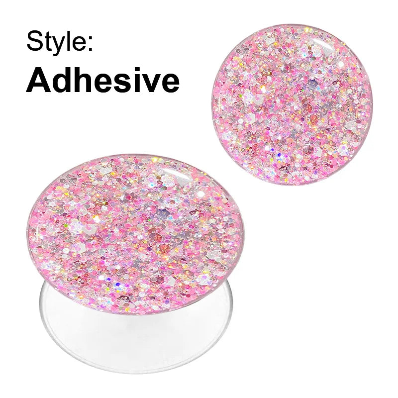 Glitter Phone Grip Socket Foldable Phone Holder Ring Holder With Adhesive for Iphone 17 16 15 14 13 Samsung Grip Tok Bracket
