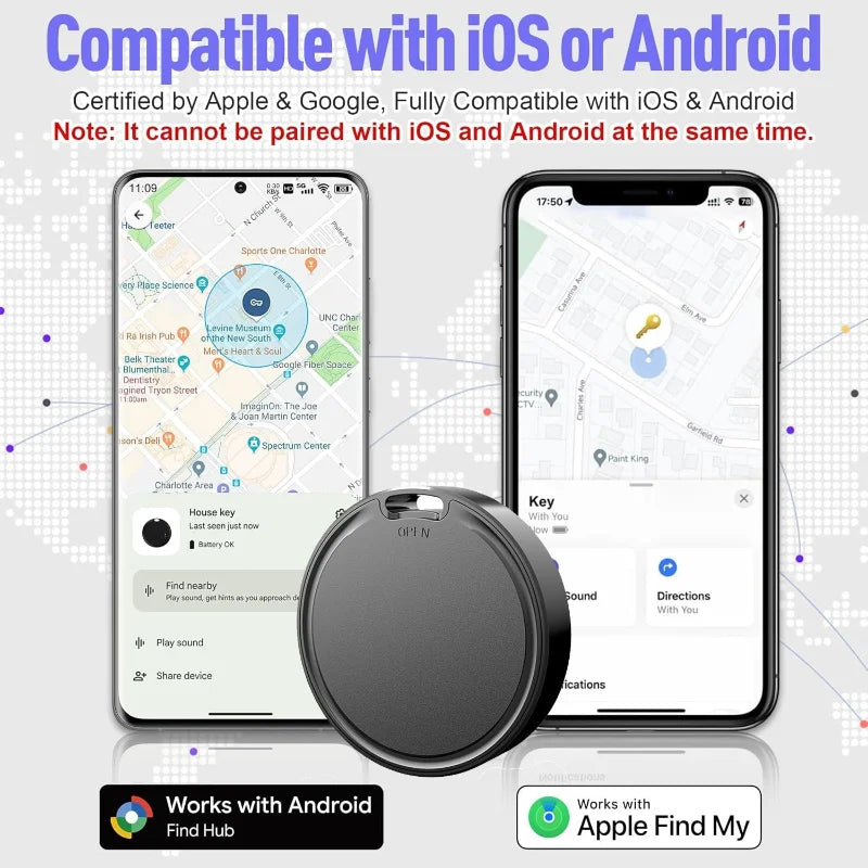 Mini Global GPS Locator Real-time Position Tracker Dual OS Compatible with iOS Android Anti Lost Item Finder for Bag Key Pet Car