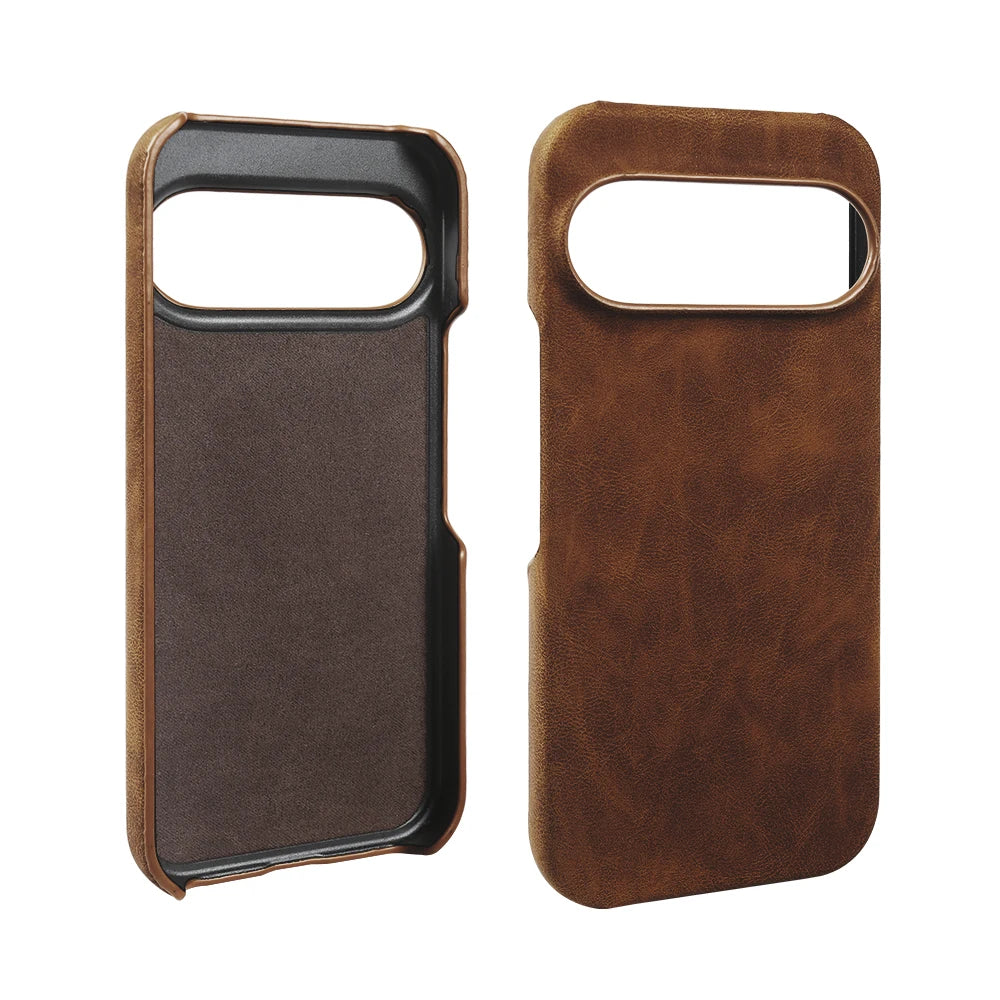 Skin Leather Phone Case For Google Pixel 10A 10 9 Pro XL 9A 8 8A 7 7A 6 6A 5 5A Hard PC Back Cover Cases Shockproof Fundas Coque