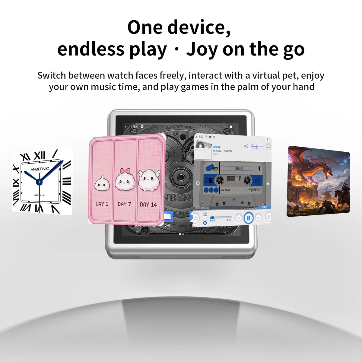 Anbernic RG Rotate Android Handheld Game Console 3.5" IPS 720×720 T618 Retro Gaming Emulator WiFi 3GB+32GB Portable Player