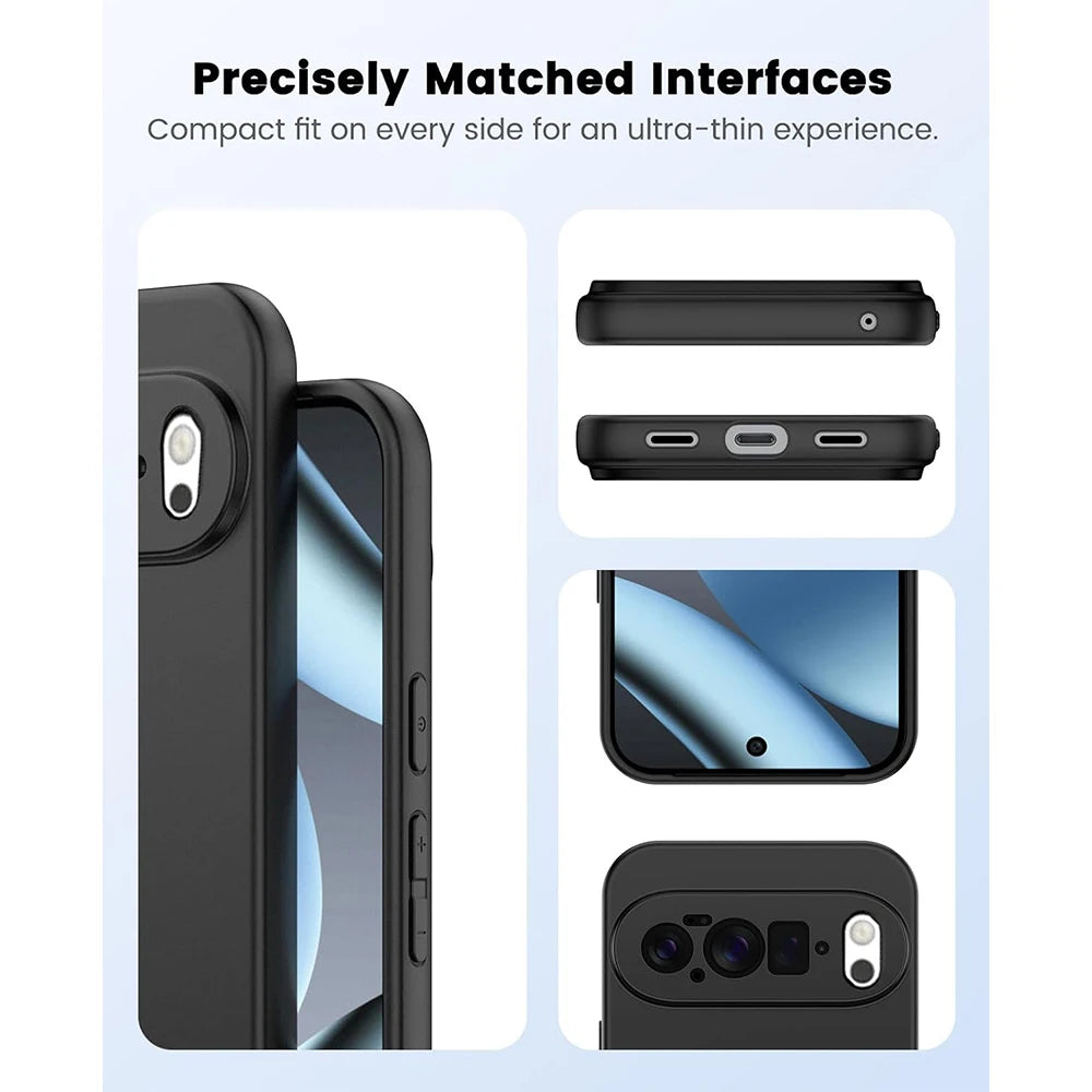 Ultra Thin Black Matte Soft TPU Camera Protection Back Phone Case Cover for Google Pixel 10 Pro XL 9 9A