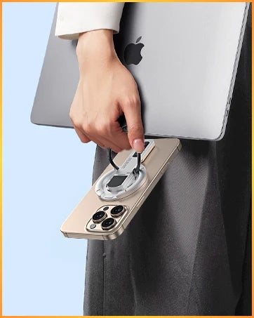 Dual-Sided Magnetic Portable Multi-Function Phone Ring Holder 360° Rotating Desktop Stand Compatible with Multiple Phone Models
