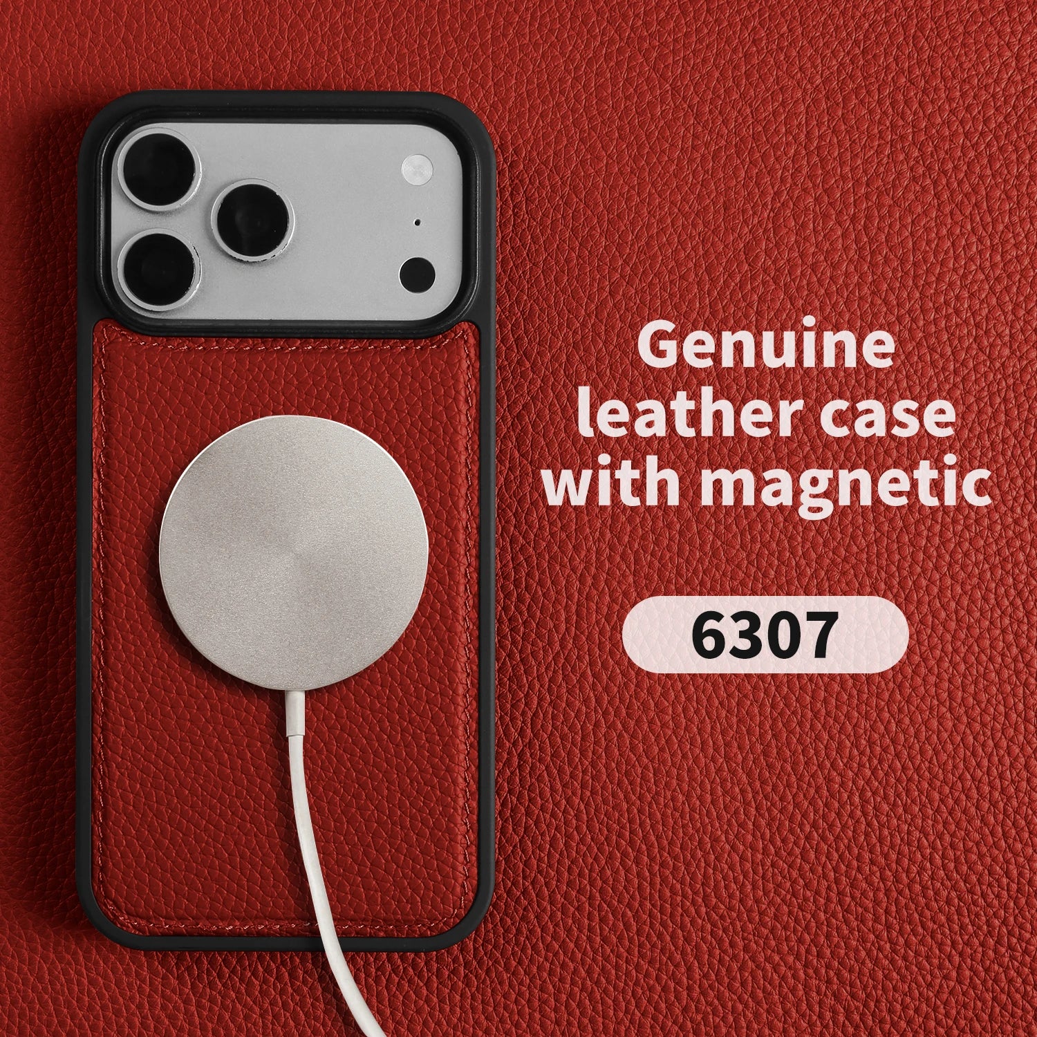 Magnetic Lychee Genuine Leather Case For iphone Air 17e 16e 11 12 13  14 15 16 17 Pro Max Phone Back Cover For Magsafe Case Capa