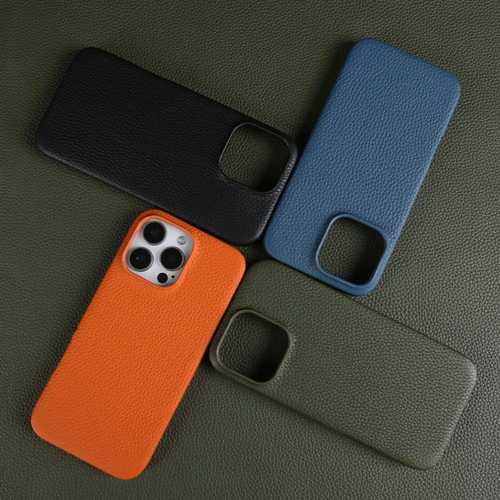 Luxury Magnetic For Magsafe Genuine Leather Case For iphone16Pro Max 15 14 13 12 11 Business Full Wrapped Phone Cases Back Cover