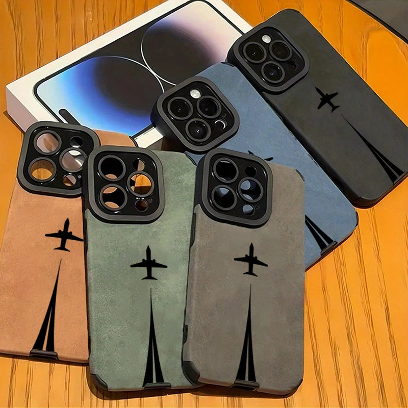 Luxury Matte Leather Silicone Case for iPhone 17 16 15 14 13 12 11 Pro Max 16 Plus X XR XS Max Lens Protection Shockproof Cover