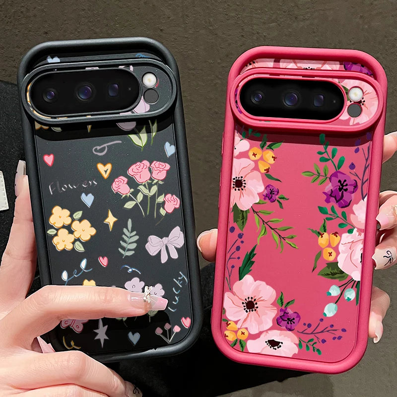 INS Cartoon Flowers Soft TPU Phone Case For Google Pixel 8 Pro 8A 9 Pro XL 7A Shockproof Silicone Cover For Pixel 9 8 7 Pro