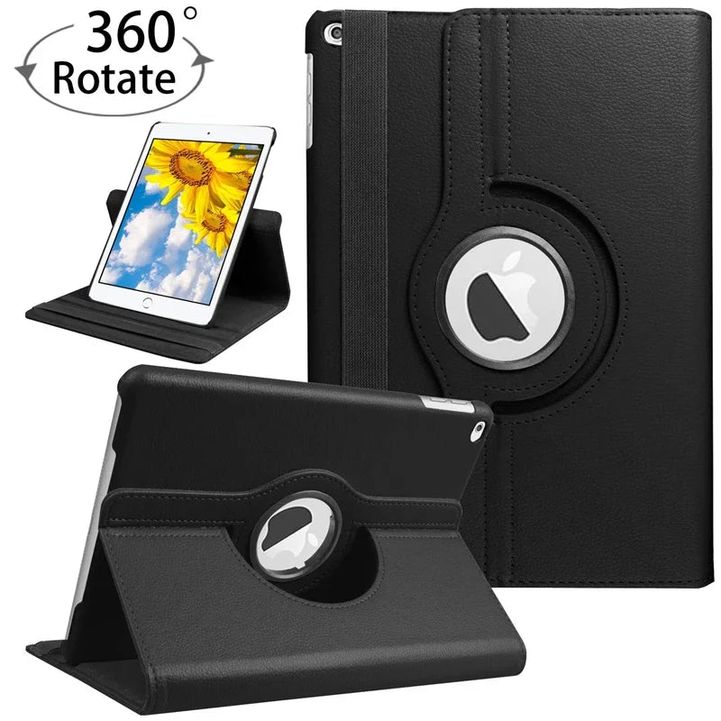 For iPad Pro 12.9 2018 2020 2021 2022 2015/2017 Smart Leather Case 360° Rotation and Sleep Wake Function Protective Shell