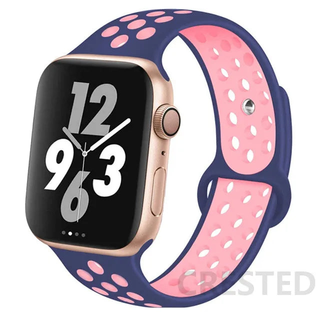 Sport Strap For Apple Watch band 44mm 40mm 49mm 45mm 41mm 42mm Breathable bracelet correa iWatch Series Ultra 4 12 11 10 9 8 SE